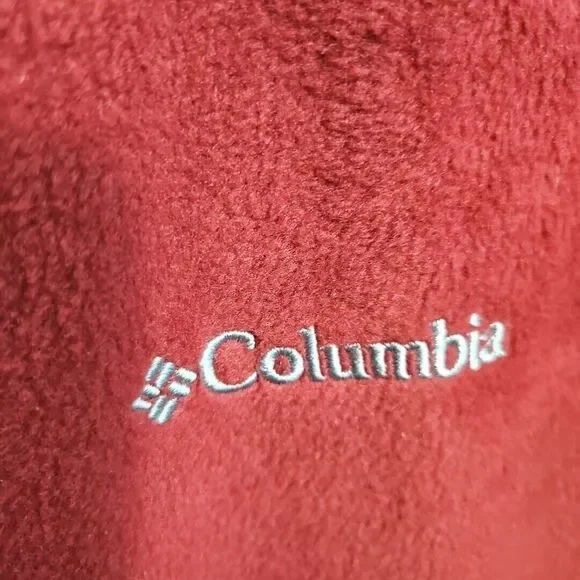 Columbia Mens 2XL 2 Tone zip Vest Fleece Rust blue color - Picture 3 of 9